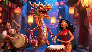 Dragon Parade in Chinatown 🐉🎉 Fun Festival Song for Kids | Playful Learning Adventure