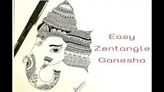 Ganesha Drawing | Easy Zentangle Art | How to draw Ganesha | Mandala Art