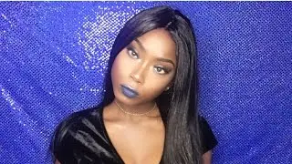 Dark Navy Blue Smokey eye tutorial for brownskins + navy fleet blue lips