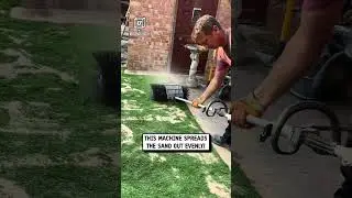 Satisfying sand infill on artificial grass 😲🌾                          🎥: TikTok / landscapesmasters