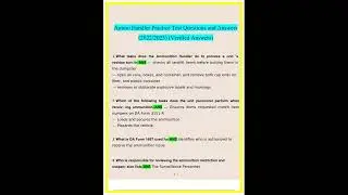 #learnexams Ammo Handler Practice Test Questions and Answers 2025 2026 Verified Answers 1080p