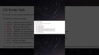 CSS Border Style Property's  | #css #border #shorts