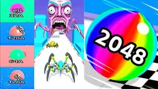Spider Evolution vs Ball Run 2048 #ballgamezone #cutiepie22yt