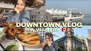 Vancouver Downtown Vlog | Cafe | Library 📚 | Lunch |Vietnamese Food 🍜 | Waterfront Views #dayvlog 