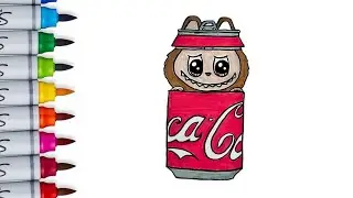 How to draw Labubu Coca Cola | step by step | tutorial #trending #labubumonster #viral #easydrawing