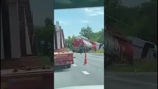 The truck drove off the road #shorts