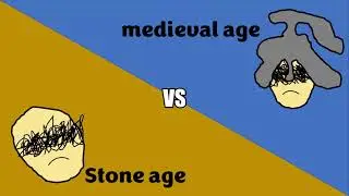 Medieval age knight VS Stone Age clubman - fightage animations