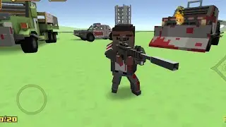 BLOCKAPOLYPSE Zombie Shooter: Military Vehicles are in Flames and Mr. Sharp is in Danger Gameplay