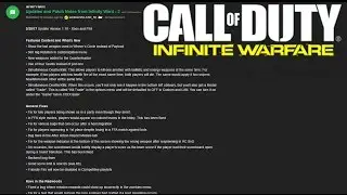 Infinite Warfare: UPDATE 1.10 PATCH NOTES (COD IW: Update/Patch Notes)
