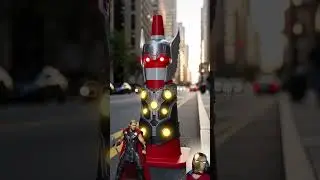 Marvel Superheroes as Traffic Cones?! 🚧💥 Epic Transformation | #shorts #avengers#shorts#robot