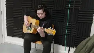 Practicing guitar for my pop song