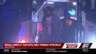 Video shows Bengals arrive at team hotel overnight after delay