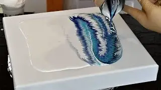 (995) WINTER ❄️~ Landscape Fluid Art Painting ~ Split Cup Acrylic Pouring