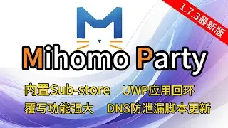 2025 新版 Mihomo Party 使用教程 无DNS泄露 无DNS污染 解除UWP应用回环 集成Sub-store 无需搭建服务器  多种客户端订阅转换  #科学上网 #翻墙
