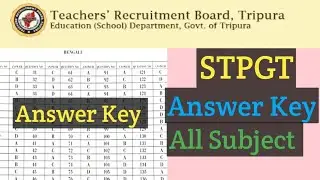 STPGT Answer Key 2022 All Subject|| #KokborokTechnicalAndJobAlert