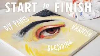 Painting an Eye in Oil Pastels 👁️ DIY gesso board | Mungyo & Paul Rubens pastel blending on panel