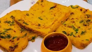 दो चम्मच तेल में बनाएं यह झटपट बेसन ब्रेड का नाश्ता quick besan bread 🥪 recipe khusha's kitchen 