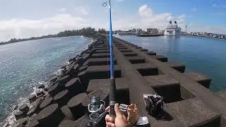 Fishing break wall/Hawaii fishing/
