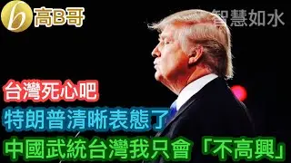 台灣死心吧 特朗普清晰表態了 中國武統台灣我只會「不高興」［智慧如水 – 高B哥 GBG］