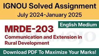 IGNOU MRDE 203 Solved Assignment 2024-25 English Medium PDF Download | IGNOU MA (RD) 2nd Year