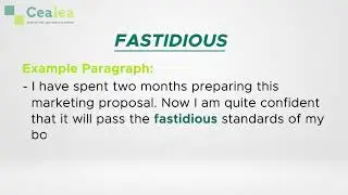 Learn How to Use Fastidious - meaning, synonyms, antonyms, and example sentences.