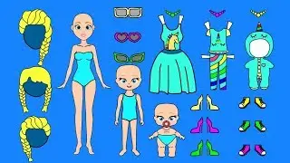 БУМАЖНЫЕ КУКЛЫ ОДЕЖКИ ТУФЛИ ПЛАТЬЯ ДЛЯ КУКОЛ ИГРАЕМ ДОЧКИ МАТЕРИ