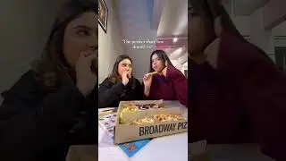 Broadway moments & share box food&mdash;memories made with friends.  #pizza #heartshapedfood #food