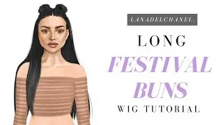 Stardoll Black FESTIVAL BUNS Hair Wig | LanaDelChanel.