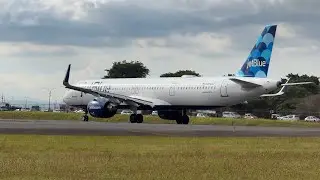 Despegue Airbus A321neo JetBlue ✈️ | Motores a pleno + Autorizaci&oacute;n de Torre