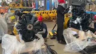 backhoe loader engine assembly#backhoeloader #construction #workshop #agricultural #loader