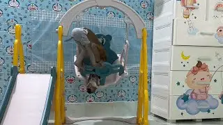Monkey Sam is responsible for taking care of baby Bob at home