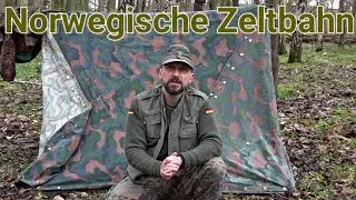 Die frühe norwegische Tarn Zeltbahn in Rautenform im Test + Aufbauvarianten