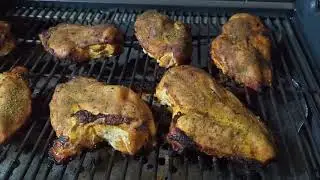 part 1 smoking chicken breasts on Traeger smoker