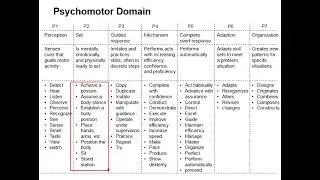 2.4 Psychomotor domain for Bloom's taxonomy 1