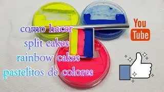 Como Hacer Split Cakes, Rainbow Cakes o Pastelitos de colores para Pinta Caritas o Face Painting