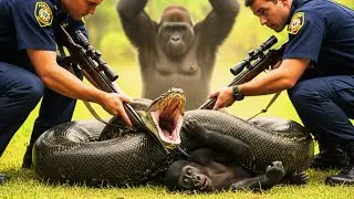 &ldquo;Brave Rescue Team Saves Baby Gorilla from Giant Python&rsquo;s Deadly Coils | Wildlife Rescue Story&rdquo;