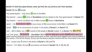 Daniel 7:3, verse by verse number study on Daniel chapter 7.