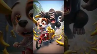 The Puppy&rsquo;s in Trouble 😢🦍 An Unexpected Hero Appears!#funny #shorts #trending #global #viralshort