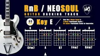 RnB / NEO SOUL GUITAR Backing Track in E  I  80 BPM