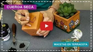 CUERDA SECA - DIBUJO Y DELINEADO - Macetas de terracota
