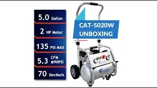 California Air Tools 5020W Ultra-Quiet Rugged Air Compressor - Unboxing and Setup Instructions