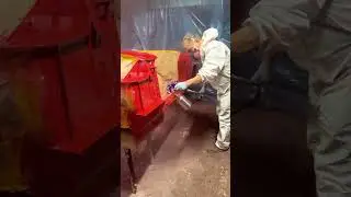 Painting the car, video coming soon! #spitfire #restoration #mechanic #garage #red #project