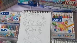 art journey with shreya  is live part-1coloring gojo drawing ✨️💖