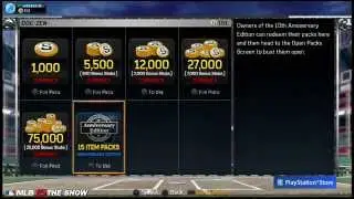 MLB 15 The Show: Anniversary Edition - How to Redeem 12,000 stubs (And 15 packs)