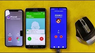 Incoming call iPhoneX SamsungNOTE4 SamsungZfold4 with mouse control