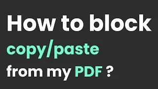 How to block copy/paste from my PDF? | SafePdf