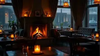 Rainy Night Jazz by the Fireplace, Cozy Café Ambience | Relaxing Smooth Jazz for Study, Work & Sleep