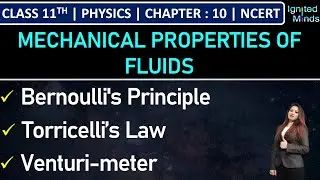 Class 11th Physics | Bernoulli's Principle | Torricelli’s Law | Venturimeter | Example 10.7 | NCERT