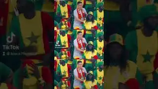 Football fan dances with Senegal fans 🕺🏻🤩 #football #worldcup #shorts
