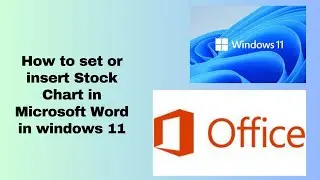 How to set or insert Stock Chart in Microsoft Word in windows 11